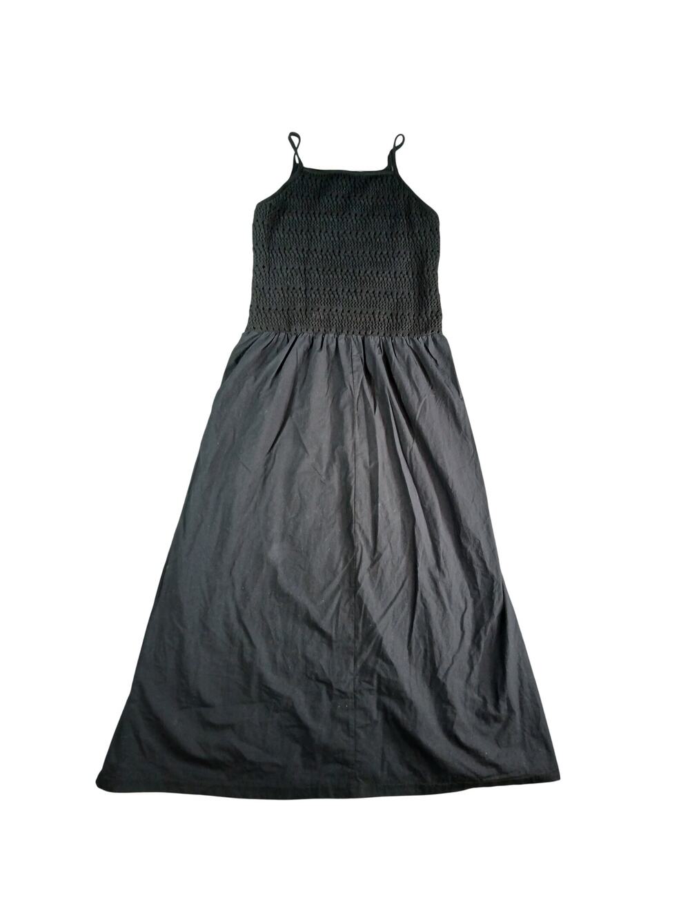 Universal Thread Dress Womens Large Black Maxi Flowy Cotton Cottagecore Boho NWT